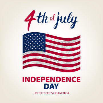 Fourth of July USA Independence Day greeting card. 4 th of July. United States of America celebration wallpaper. national holiday US flag card design.