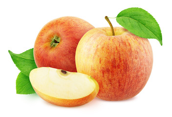 Composition with Apples Isolated on White Background