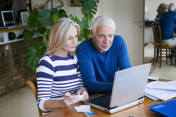 Couple doing paperwork