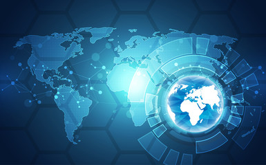vector digital global technology concept, abstract background