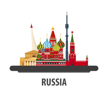 Russia travel location. Vacation or trip and holiday.