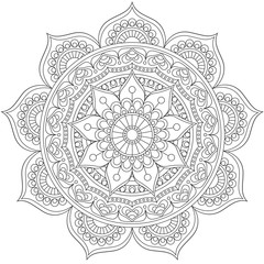 Mandala, square background design, lace ornament in oriental style.
