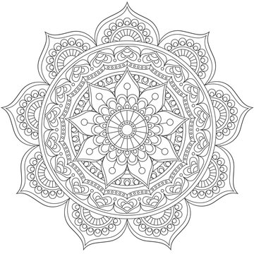 Mandala, square background design, lace ornament in oriental style.