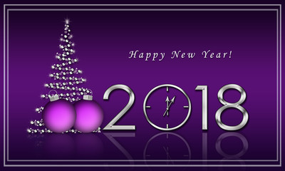Christmas card 2018 with a Christmas tree