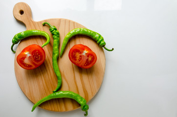 Fresh vegetables on a cutting board