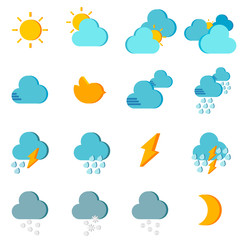 WEATHER ICON
Simple graphic of weather icons on white background. It can be used as icon for weather forecast report.
