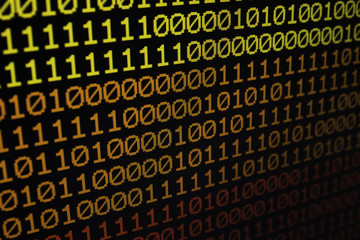 Binary matrix computer data code seamless background. Binary code for programming