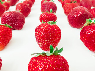 Healthy strawberry isolated on white background. High resolution product.