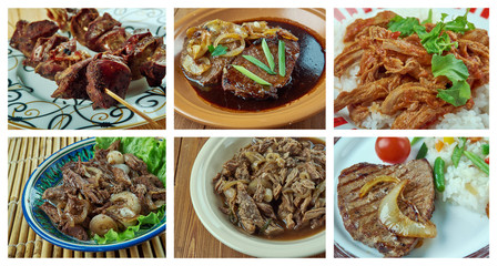 Food set of different  beef  meat .