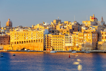 Valletta. Mediterranean harbor.