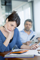 Couple doing paperwork