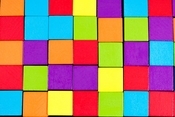 many color of wooden blocks background