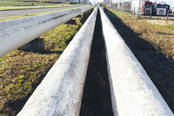 Heating pipelines. Straight and bending sections.