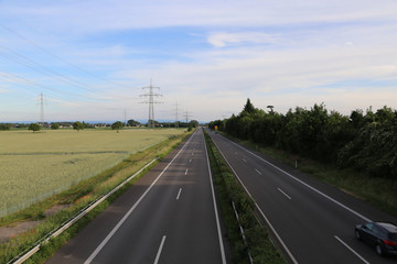 Fototapeta na wymiar Empty highway / High-speed road in Germany
