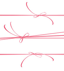 Vector template pink red lace bows.