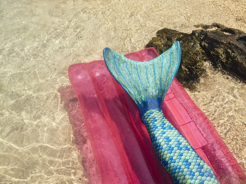Mermaid Tail on a Sea Mattress