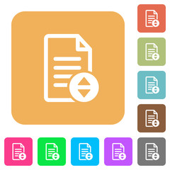 Document scrolling rounded square flat icons