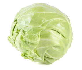 green cabbage isolated on white background