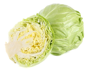 Fototapeta premium green cabbage isolated on white background