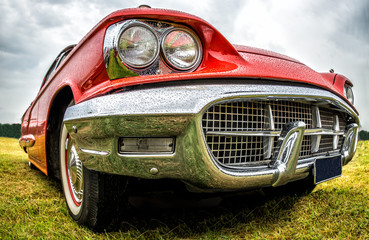 Red classic american car from the fifties