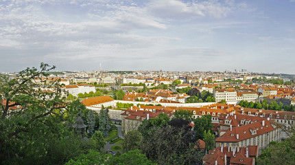 Fototapeta na wymiar Panoramic view of Prague from the palace in the Old Town of Prague