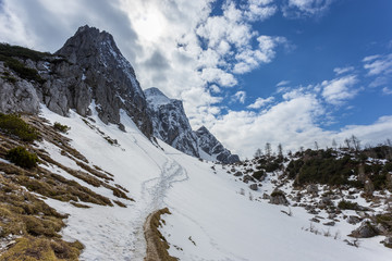 Alpine landscape near the pass Vrsic, Julian Alps, Slovenia