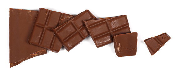 chocolate bars isolated on white background