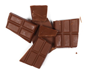 chocolate bars isolated on white background