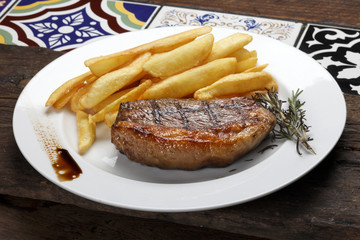 fries with Brazilian picanha