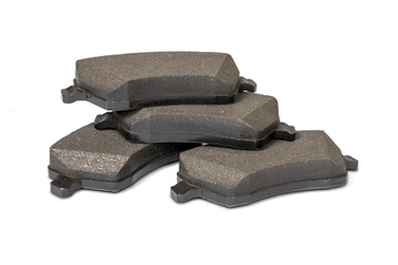 Brake pads isolated on white with clipping path.