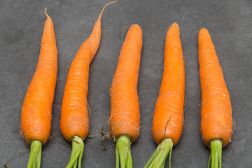 carrots on dark slate