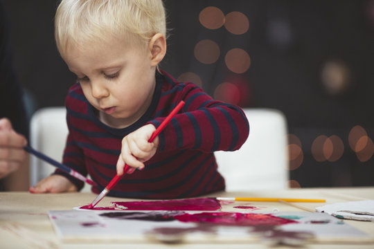 Cute Boy Colouring Christmas Masks
