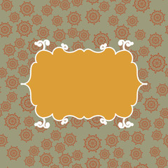 Yelllow vintage seamless pattern background. Vector illustration endless design. Abstract geometric frame. Stylish decorative label. Geometric ornament. Feminine oriental style