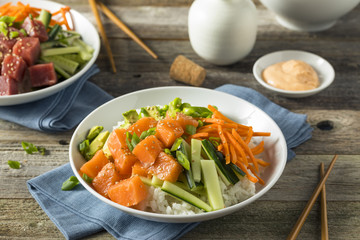Raw Organic Salmon Poke Bowl