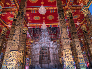 fine art inside the pagoda of Bang Tong temple