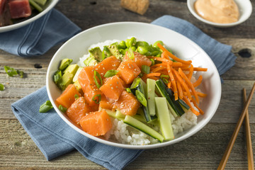 Raw Organic Salmon Poke Bowl