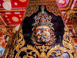 fine art inside the pagoda of Bang Tong temple