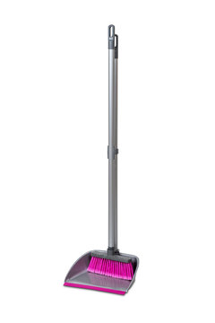 Brush and dustpan isolated on white with clipping path.