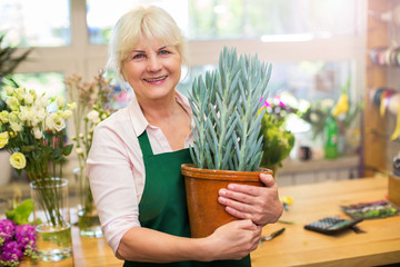 Woman working in florist shop
