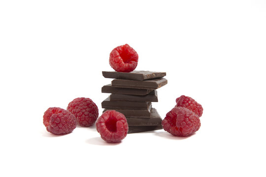  ISOLATED CHOCOLATE AND RASPBERRY
