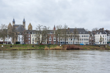 Fototapeta premium View of Maastricht city centre on the Meuse river