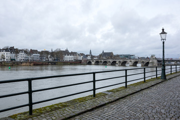 Fototapeta premium View of Maastricht city centre on the Meuse river