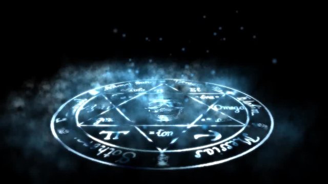 skull with star of David,shine particles & lightning.