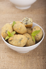 a handful of homemade croquettes of spinach
