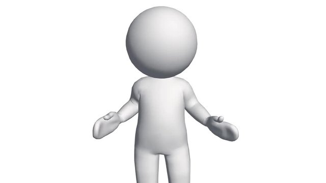 3D cartoon character have no idea & Helpless,comics people chat talking.