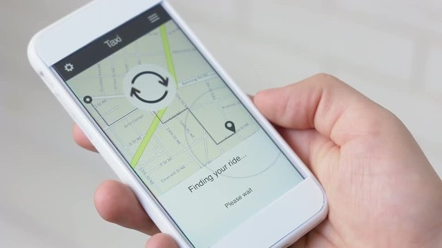 Ordering taxi ride using smartphone application