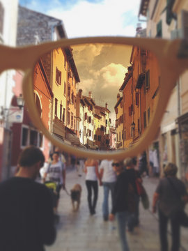 Summer Village Sight Through Yellow Glasses