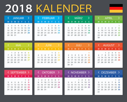 Calendar 2018 - Gerrman version