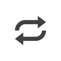 Two arrows icon in black on a white background. Vector illustration