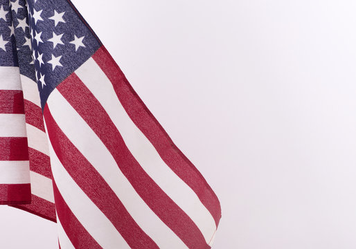 United States Flag on a White Background